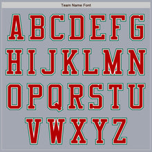 Load image into Gallery viewer, Custom Gray Kelly Green-Red Bomber Varsity Letterman Two Tone Zipper Jacket