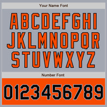 Laden Sie das Bild in den Galerie-Viewer, Custom Gray Black-Orange Bomber Varsity Letterman Two Tone Zipper Jacket