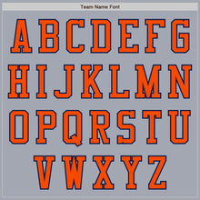 Load image into Gallery viewer, Custom Gray Navy-Orange Bomber Varsity Letterman Two Tone Zipper Jacket