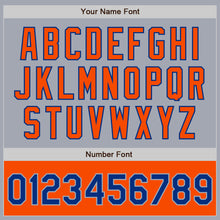 Load image into Gallery viewer, Custom Gray Royal-Orange Bomber Varsity Letterman Two Tone Zipper Jacket