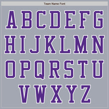 Загрузить изображение в средство просмотра галереи, Custom Gray White-Purple Varsity Letterman Two Tone Zipper Jacket