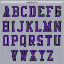 Laden Sie das Bild in den Galerie-Viewer, Custom Gray Black-Purple Varsity Letterman Two Tone Zipper Jacket