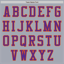 Загрузить изображение в средство просмотра галереи, Custom Gray Orange-Purple Varsity Letterman Two Tone Zipper Jacket