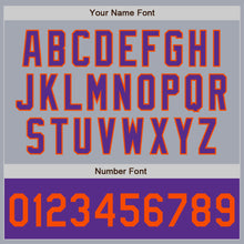 Загрузить изображение в средство просмотра галереи, Custom Gray Orange-Purple Varsity Letterman Two Tone Zipper Jacket