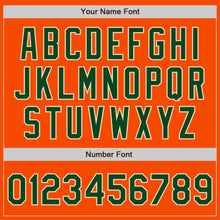 Laden Sie das Bild in den Galerie-Viewer, Custom Orange Green-Cream Bomber Varsity Letterman Zipper Jacket