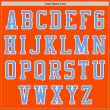 Charger l'image dans la galerie, Custom Orange White-Light Blue Bomber Varsity Letterman Two Tone Zipper Jacket