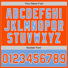 Charger l'image dans la galerie, Custom Orange White-Light Blue Bomber Varsity Letterman Two Tone Zipper Jacket