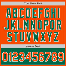 Charger l'image dans la galerie, Custom Orange White-Kelly Green Bomber Varsity Letterman Two Tone Zipper Jacket