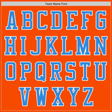 Загрузить изображение в средство просмотра галереи, Custom Orange White-Powder Blue Bomber Varsity Letterman Two Tone Zipper Jacket
