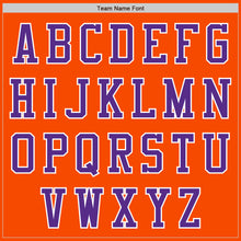 Laden Sie das Bild in den Galerie-Viewer, Custom Orange White-Purple Bomber Varsity Letterman Two Tone Zipper Jacket