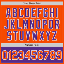 Laden Sie das Bild in den Galerie-Viewer, Custom Orange White-Purple Bomber Varsity Letterman Two Tone Zipper Jacket