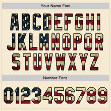 Laden Sie das Bild in den Galerie-Viewer, Custom Cream Vintage USA Flag-Black Bomber Varsity Letterman Zipper Jacket