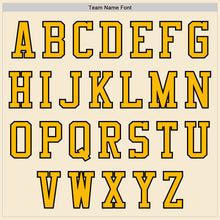 Load image into Gallery viewer, Custom Cream Gold-Black Bomber Varsity Letterman Zipper Jacket