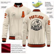 Загрузить изображение в средство просмотра галереи, Custom Cream Orange-Black Bomber Varsity Letterman Zipper Jacket