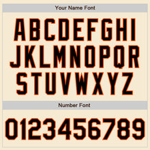 Laden Sie das Bild in den Galerie-Viewer, Custom Cream Black-Orange Bomber Varsity Letterman Zipper Jacket