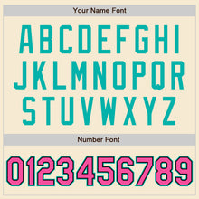 Charger l'image dans la galerie, Custom Cream Pink Black-Aqua Bomber Varsity Letterman Zipper Jacket