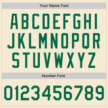 Laden Sie das Bild in den Galerie-Viewer, Custom Cream Kelly Green-White Bomber Varsity Letterman Zipper Jacket