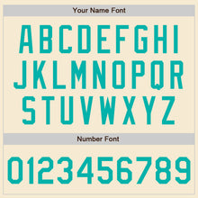 Laden Sie das Bild in den Galerie-Viewer, Custom Cream Aqua-White Bomber Varsity Letterman Zipper Jacket