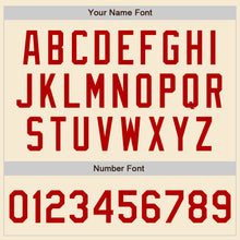 Laden Sie das Bild in den Galerie-Viewer, Custom Cream Red-Black Bomber Varsity Letterman Zipper Jacket