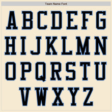 Laden Sie das Bild in den Galerie-Viewer, Custom Cream Black Light Blue-White Bomber Varsity Letterman Zipper Jacket