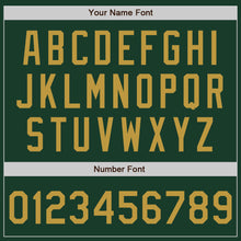 Load image into Gallery viewer, Custom Green Old Gold-Cream Bomber Full-Snap Varsity Letterman Two Tone Jacket