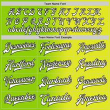 Load image into Gallery viewer, Custom Neon Yellow White Neon Green-Black Bomber Full-Snap Varsity Letterman Gradient Fashion Jacket