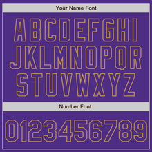 Charger l'image dans la galerie, Custom Purple Old Gold Bomber Full-Snap Varsity Letterman Jacket