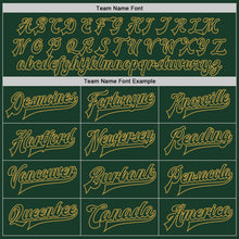 Load image into Gallery viewer, Custom Green Old Gold Bomber Full-Snap Varsity Letterman Jacket