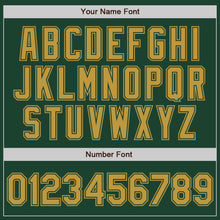 Load image into Gallery viewer, Custom Green Old Gold Bomber Varsity Letterman Zipper Jacket