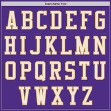 Load image into Gallery viewer, Custom Purple Cream-Old Gold Bomber Varsity Letterman Two Tone Zipper Jacket