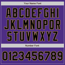 Load image into Gallery viewer, Custom Purple Black-Old Gold Bomber Varsity Letterman Two Tone Zipper Jacket