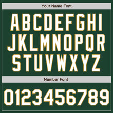 Load image into Gallery viewer, Custom Green White-Old Gold Bomber Varsity Letterman Two Tone Zipper Jacket