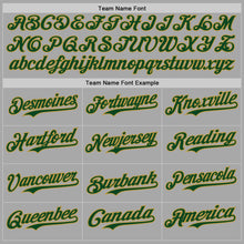 Laden Sie das Bild in den Galerie-Viewer, Custom Gray Green-Old Gold Bomber Full-Snap Varsity Letterman Hoodie Jacket