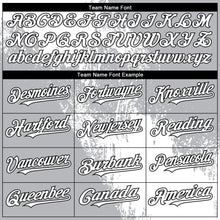 Charger l'image dans la galerie, Custom Gray White-Black Abstract Brush Stroke 3D Pattern Design Bomber Full-Snap Varsity Letterman Hoodie Jacket