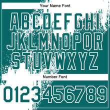 Charger l'image dans la galerie, Custom Teal White Abstract Brush Stroke 3D Pattern Design Bomber Full-Snap Varsity Letterman Hoodie Jacket