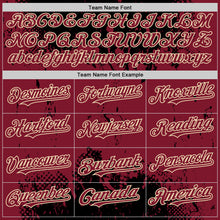 Load image into Gallery viewer, Custom Black Crimson-Cream Splash Art 3D Pattern Design Bomber Full-Snap Varsity Letterman Hoodie Jacket