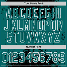 Load image into Gallery viewer, Custom Black Teal-White Splash Art 3D Pattern Design Bomber Full-Snap Varsity Letterman Hoodie Jacket