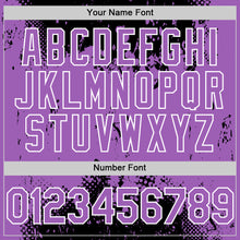 Load image into Gallery viewer, Custom Black Medium Purple-White Splash Art 3D Pattern Design Bomber Full-Snap Varsity Letterman Hoodie Jacket