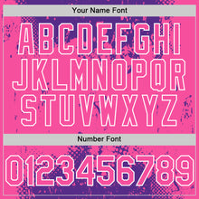 Load image into Gallery viewer, Custom Purple Pink Black-White Splash Art 3D Pattern Design Bomber Full-Snap Varsity Letterman Hoodie Jacket