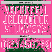 Load image into Gallery viewer, Custom Green Pink-White Splash Art 3D Pattern Design Bomber Full-Snap Varsity Letterman Hoodie Jacket