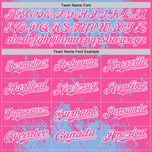 Load image into Gallery viewer, Custom Light Blue Pink-White Splash Art 3D Pattern Design Bomber Full-Snap Varsity Letterman Hoodie Jacket