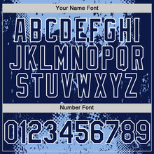 Load image into Gallery viewer, Custom Light Blue Navy-White Splash Art 3D Pattern Design Bomber Full-Snap Varsity Letterman Hoodie Jacket