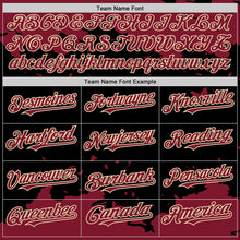 Load image into Gallery viewer, Custom Black Crimson-Cream Splash Art 3D Pattern Design Bomber Full-Snap Varsity Letterman Hoodie Jacket