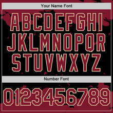 Load image into Gallery viewer, Custom Black Crimson-Cream Splash Art 3D Pattern Design Bomber Full-Snap Varsity Letterman Hoodie Jacket