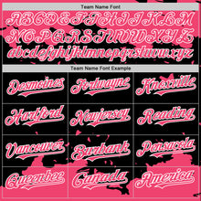 Load image into Gallery viewer, Custom Black Neon Pink-White Splash Art 3D Pattern Design Bomber Full-Snap Varsity Letterman Hoodie Jacket