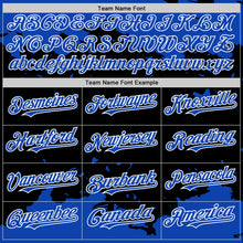 Load image into Gallery viewer, Custom Black Thunder Blue-White Splash Art 3D Pattern Design Bomber Full-Snap Varsity Letterman Hoodie Jacket