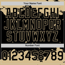 Load image into Gallery viewer, Custom Black Vegas Gold-White Splash Art 3D Pattern Design Bomber Full-Snap Varsity Letterman Hoodie Jacket