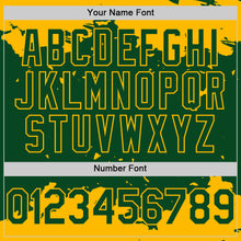 Загрузить изображение в средство просмотра галереи, Custom Green Gold Splash Art 3D Pattern Design Bomber Full-Snap Varsity Letterman Hoodie Jacket