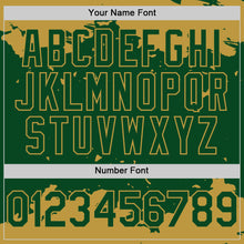 Загрузить изображение в средство просмотра галереи, Custom Green Old Gold Splash Art 3D Pattern Design Bomber Full-Snap Varsity Letterman Hoodie Jacket