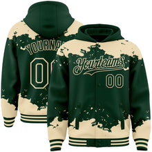 Load image into Gallery viewer, Custom Green Cream Splash Art 3D Pattern Design Bomber Full-Snap Varsity Letterman Hoodie Jacket
